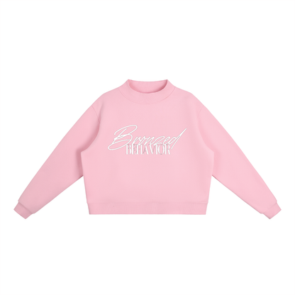 Bronzed Behavior Mock-Neck Crew Sweatshirt