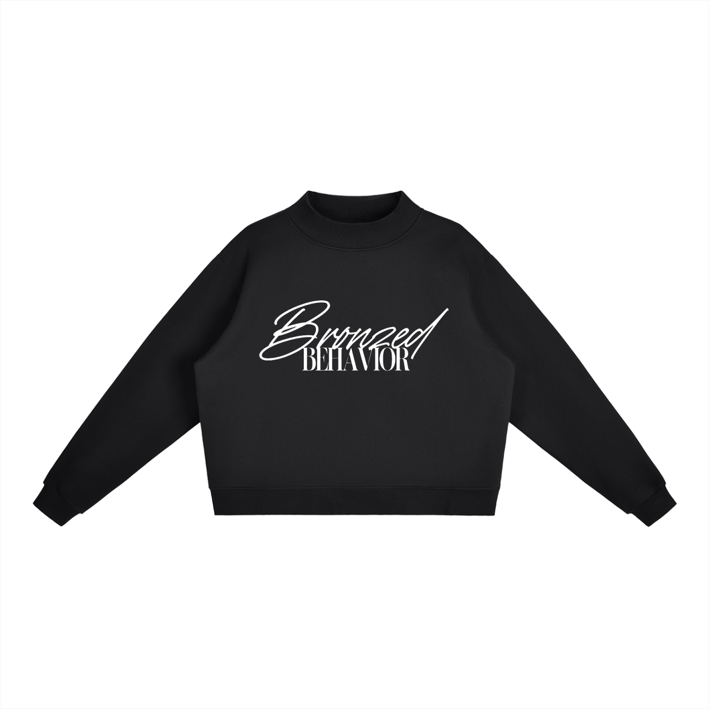 Bronzed Behavior Mock-Neck Crew Sweatshirt
