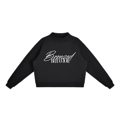 Bronzed Behavior Mock-Neck Crew Sweatshirt