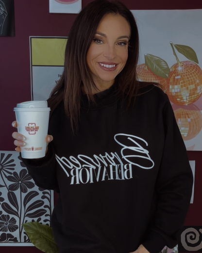 Bronzed Behavior Mock-Neck Crew Sweatshirt